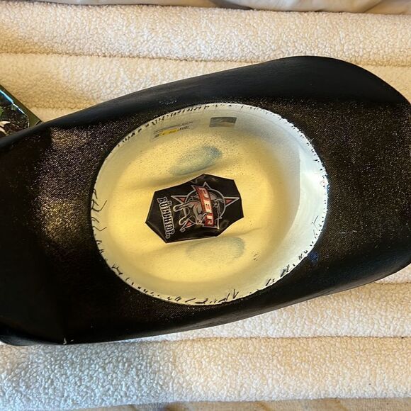 Western PBR Black Cowboy Hat Women’s Cattleman Style Large - Picture 7 of 8